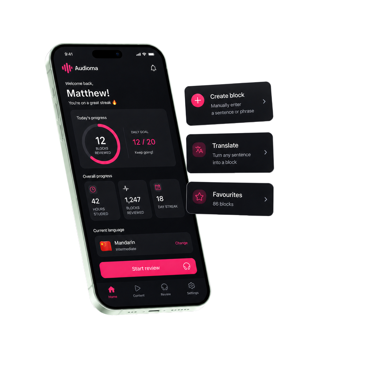 App screenshot on phone