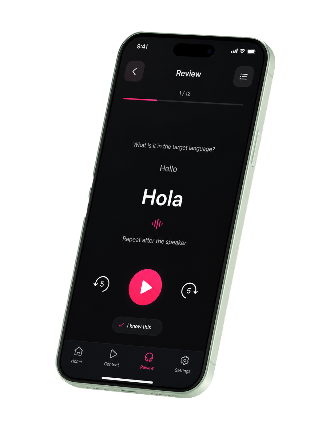 Mobile app screenshot